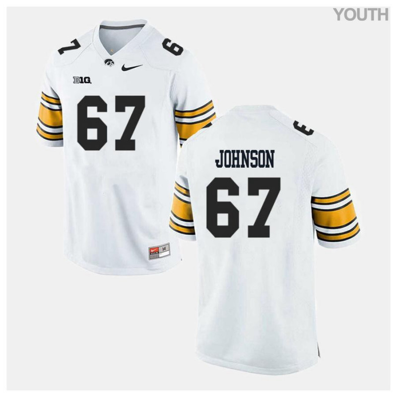 Youth Iowa Hawkeyes NCAA #67 Jaleel Johnson White Authentic Nike Alumni Stitched College Football Jersey TR34B25MB